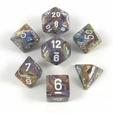 7 Carousel w/white Festive Polyhedral Dice Set - CHX27440